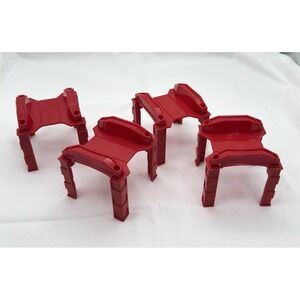 Wooden Train Track Red Stacking Support Risers Fits Major Brands Lot of 4